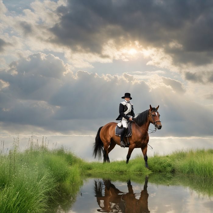 Promenade à cheval dans les marais du Cotentin